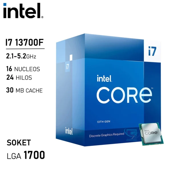 procesador intel core i7 13700f 16 nucleos/24 hilos 5.2ghz 13va