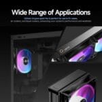 fan delta f12 argb 120 mm pc case fan, up to 2000rpm high airflow, 4 pin pwm