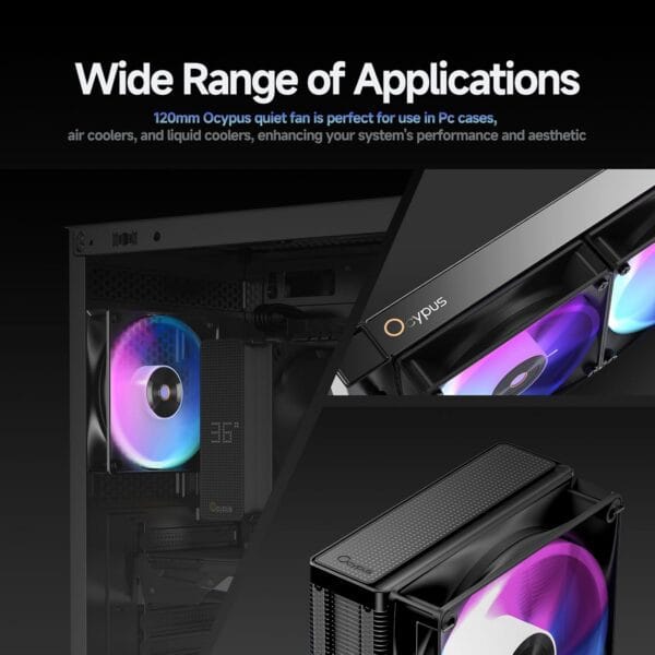 fan delta f12 argb 120 mm pc case fan, up to 2000rpm high airflow, 4 pin pwm