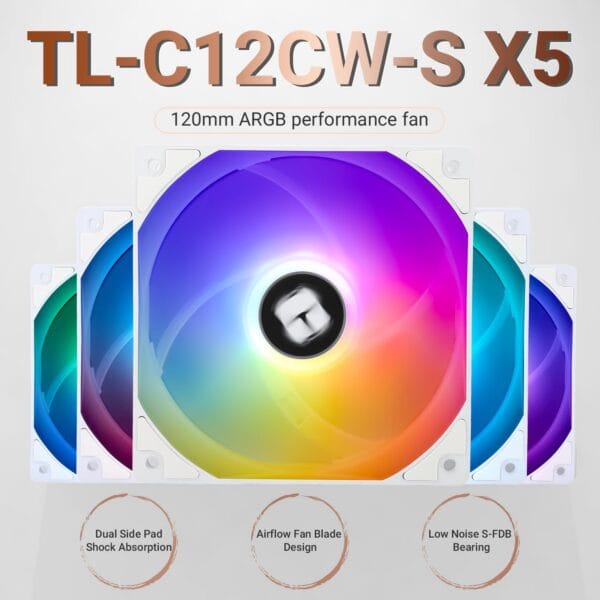 kit de fans thermalright tl c12cw s x5 (white)