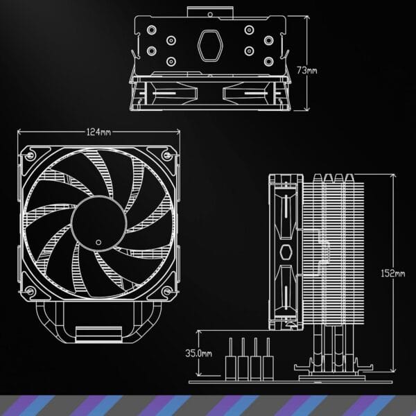 disipador de torre cooler master hyper 212 spectrum v3 argb