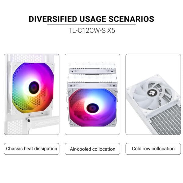 kit de fans thermalright tl c12cw s x5 (white)