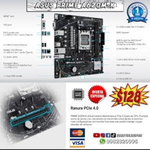 mainboard asus prime a620m k ddr5 am5 ddr5 m.2 hdmi usb 3.2