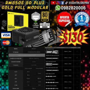 fuente de poder corsair rm850e gold atx 3.0 pcie 5.0