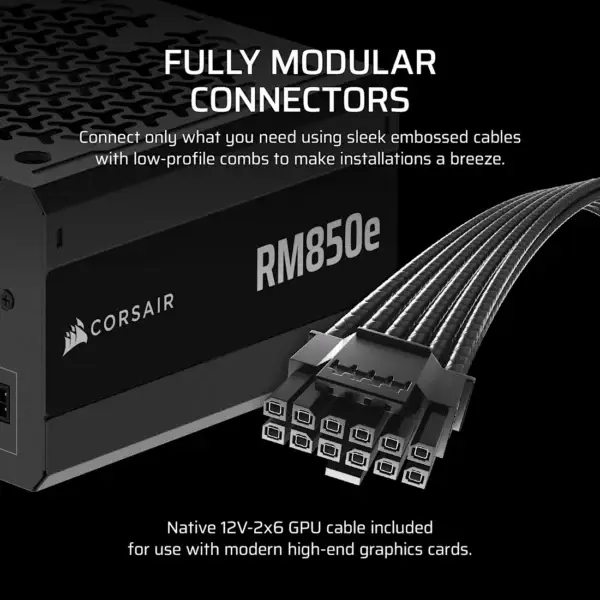fuente de poder corsair rm850e gold atx 3.0 pcie 5.0