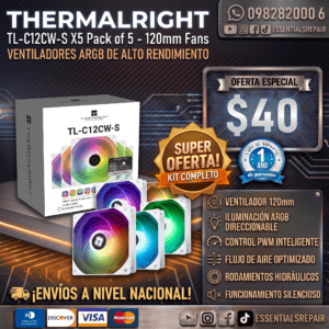 kit de fans thermalright tl c12cw s x5 (white) copia