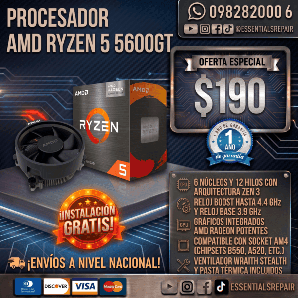 procesador amd ryzen 5 5600gt 4.6ghz graficos radeon vega 7