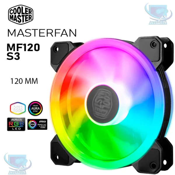 fan cooler master mf120 s3 argb 120 mm pc case fan 1800rpm