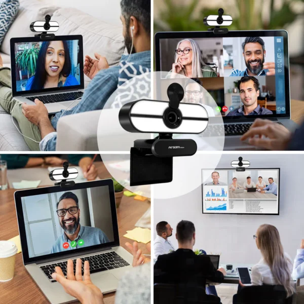 cÁmara web argomtech cam45 1080p con luz led y micrÓfono dual