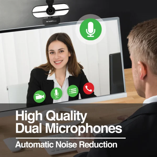 cÁmara web argomtech cam45 1080p con luz led y micrÓfono dual