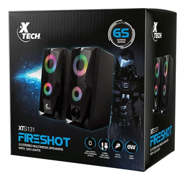 altavoces xtech xts 131 gaming usb estÉreo 2.0 luz led