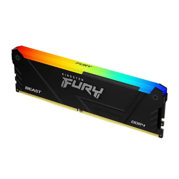 16gb memoria ram kingston fury beast rgb ddr4 3200mhz cl16 negro