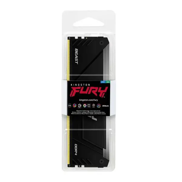 16gb memoria ram kingston fury beast rgb ddr4 3200mhz cl16 negro