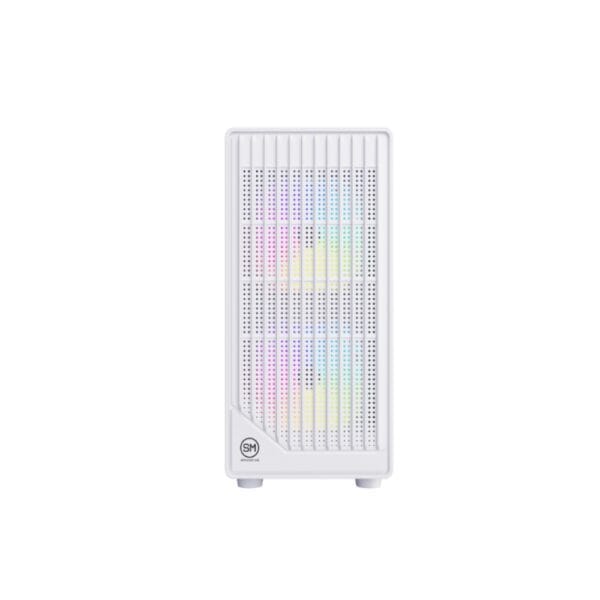 case speedmind midtower gamer vidrio templado blanco (3 fans 120mm)