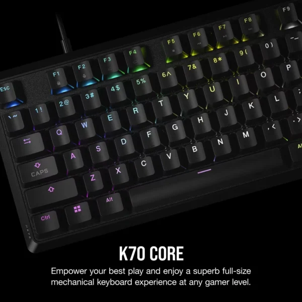 teclado mecÁnico corsair k70 core rgb switch red espaÑol negro