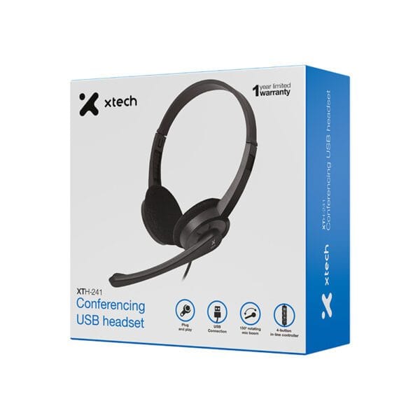 auriculares xtech con micrÓfono usb para conferencias negro