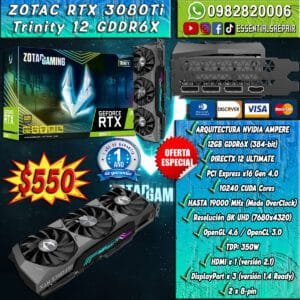 tarjeta grÁfica zotac gaming geforce rtx 3080 ti trinity 12gb gddr6x