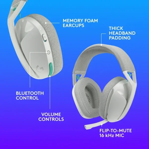 auriculares gaming logitech g321 lightspeed inalÁmbricos blanco