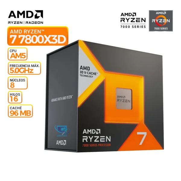 procesador amd ryzen 7 7800x3d 8 nucleos/16 hilos 5.0ghz