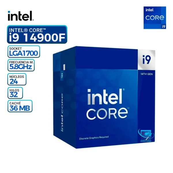 procesador intel core i9 14900kf 24 nucleos/32 hilos 6.0ghz 14va lga1700