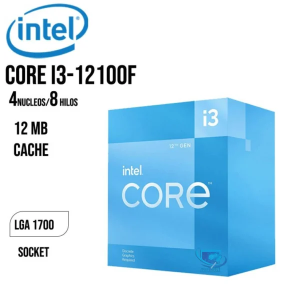 procesador intel core i3 12100f 4 nucleos/8 hilos 4.3ghz 12va lga1700