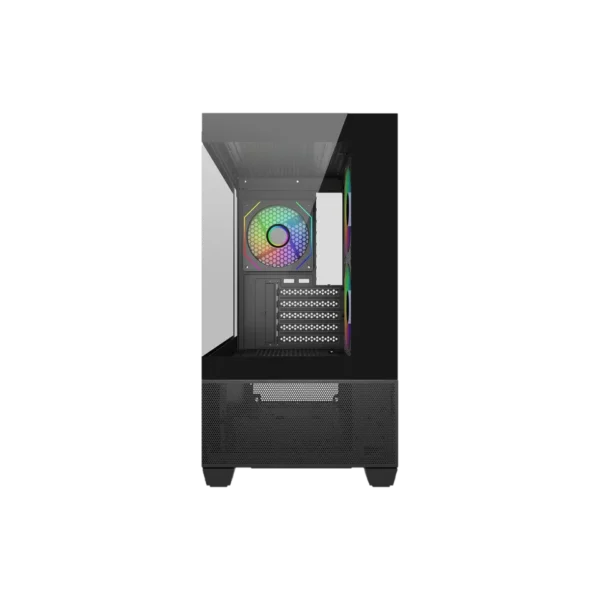 case cooler master elite 490 black argb vidrio templado