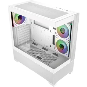 case cooler master elite 690 white wood argb vidrio templado
