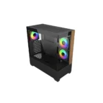 case cooler master elite 690 black wood argb vidrio templado
