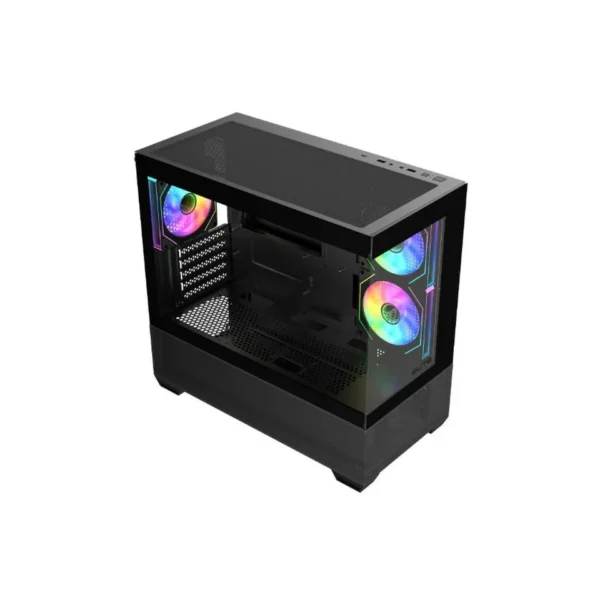 case cooler master elite 490 black argb vidrio templado