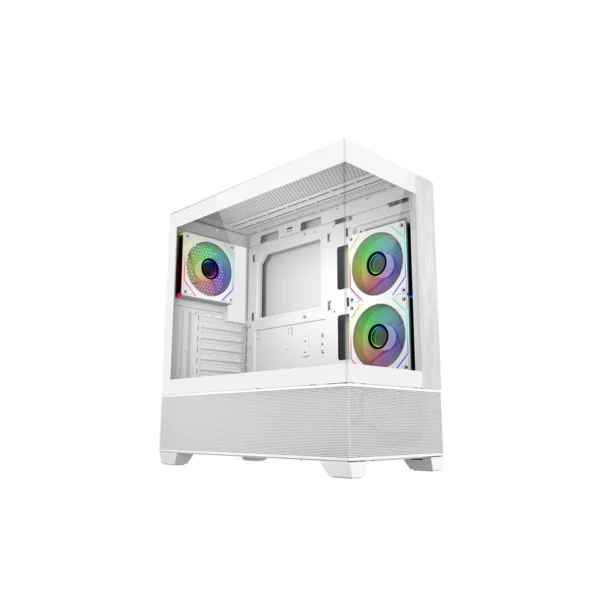 case cooler master elite 690 white wood argb vidrio templado
