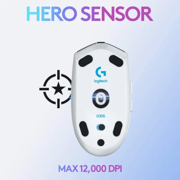 mouse gamer inalambrico logitech g305 lightspeed blanco sensor hero