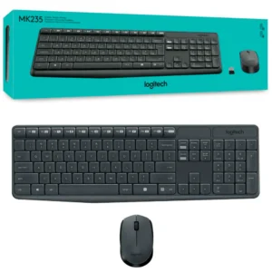 combo teclado y mouse inalambrico logitech mk235 usb negro resistente a salpicaduras
