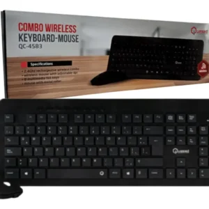 combo teclado y mouse inalambrico recargable quasad qc 4583g multimedia negro