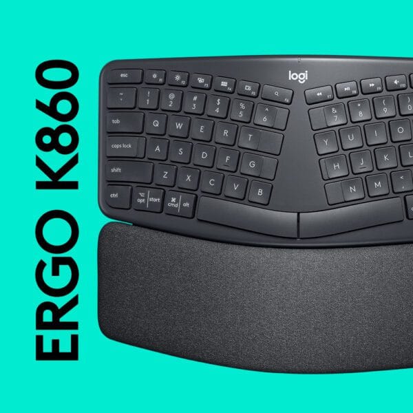 teclado inalambrico ergonomico logitech ergo k860 bluetooth usb negro