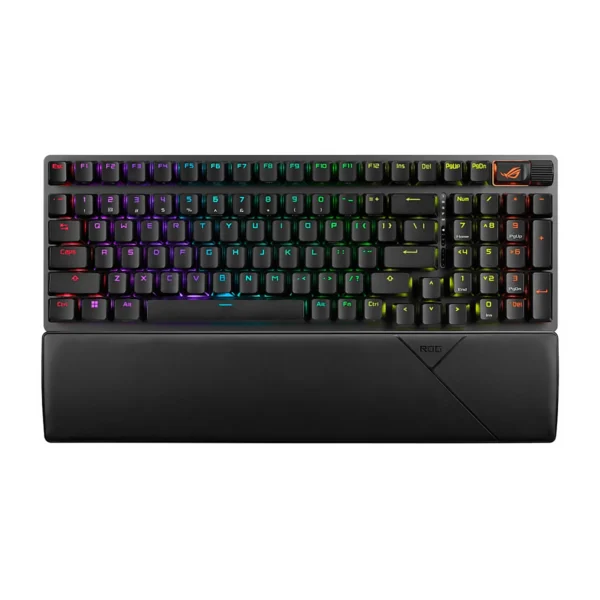 teclado gamer mecanico inalambrico asus rog strix scope ii 96 wireless pbt negro