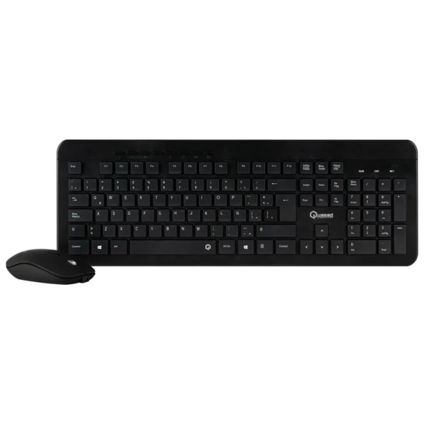 combo teclado y mouse inalambrico recargable quasad qc 4583g multimedia negro