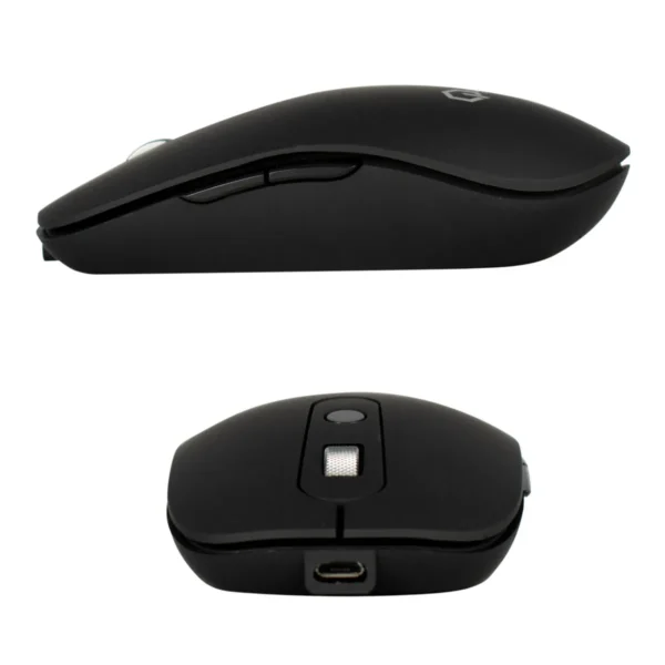 combo teclado y mouse inalambrico recargable quasad qc 4583g multimedia negro