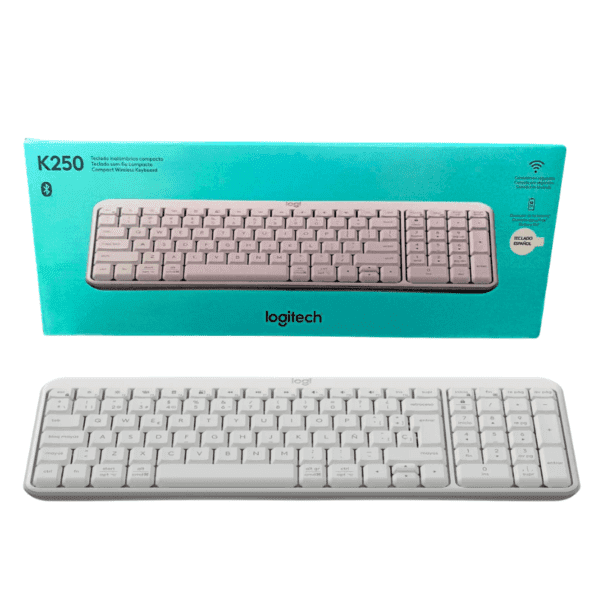 teclado inalambrico logitech k250 compact bluetooth blanco