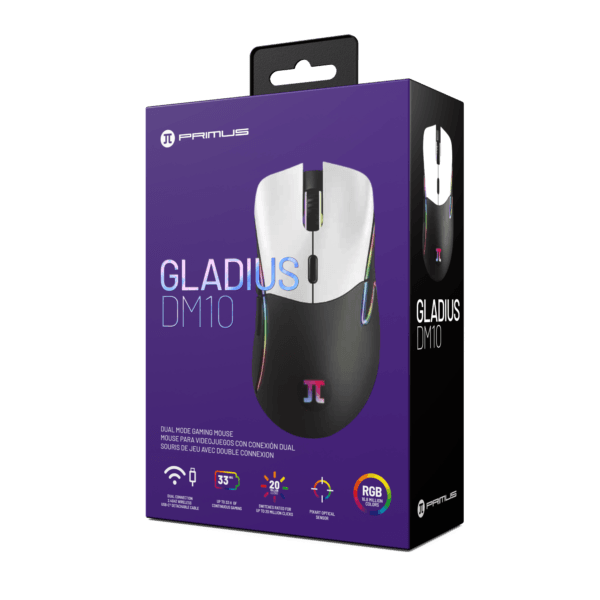 mouse gamer inalambrico primus gladius dm10 pmo w203 dual 10000dpi rgb