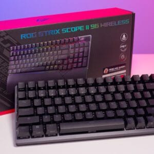 teclado gamer mecanico inalambrico asus rog strix scope ii 96 wireless pbt negro