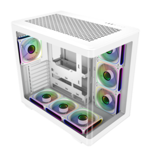 case cooler master elite 600 white argb vidrio templado