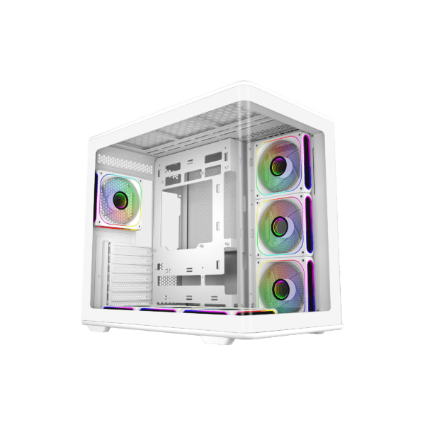 case cooler master elite 600 white argb vidrio templado