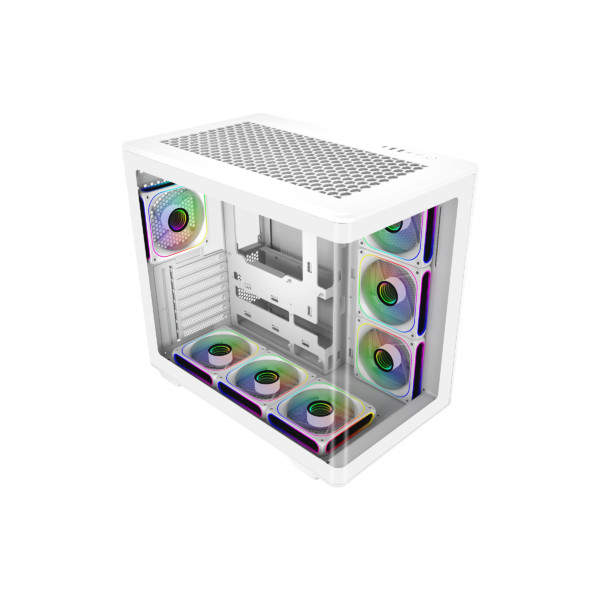 case cooler master elite 600 white argb vidrio templado