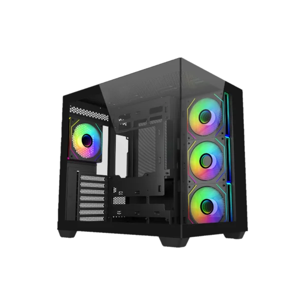 case cooler master elite 681 black argb vidrio templado