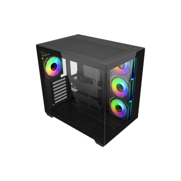 case cooler master elite 681 black argb vidrio templado
