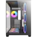 case antec cx mirror black argb vidrio templado