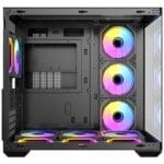 case antec cx mirror black argb vidrio templado