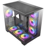 case antec cx mirror black argb vidrio templado
