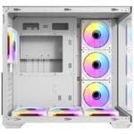 case antec cx mirror white argb vidrio templado