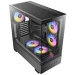 case antec cx705 argb black vidrio templado